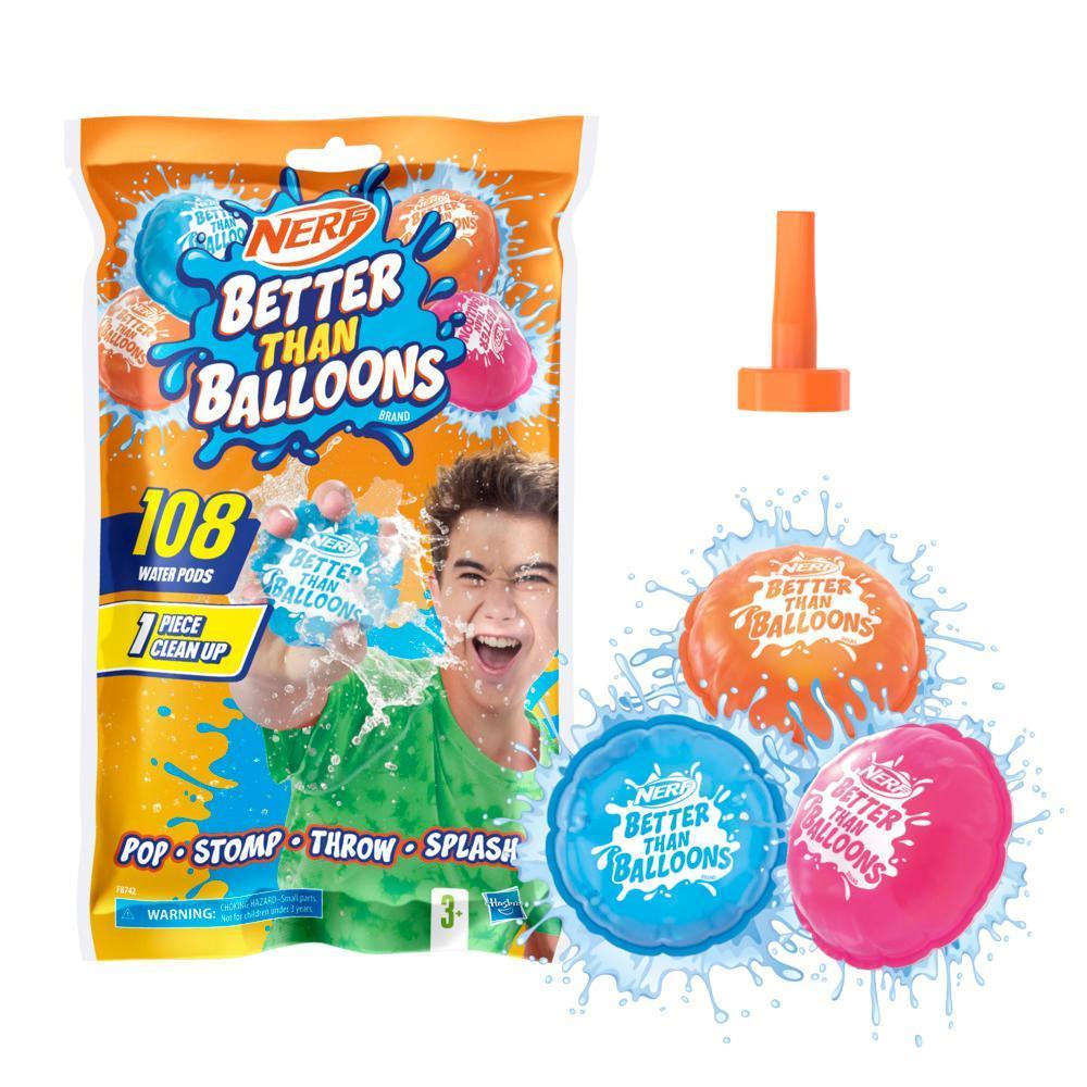 Nerf Better Than Balloons, jouets d'eau, 108 ballons, nettoyage facile, à partir de 3 ans product thumbnail 1