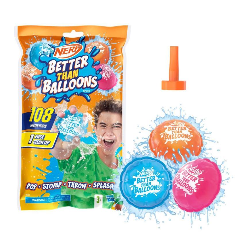 Nerf Better Than Balloons, jouets d'eau, 108 ballons, nettoyage facile, à partir de 3 ans product image 1