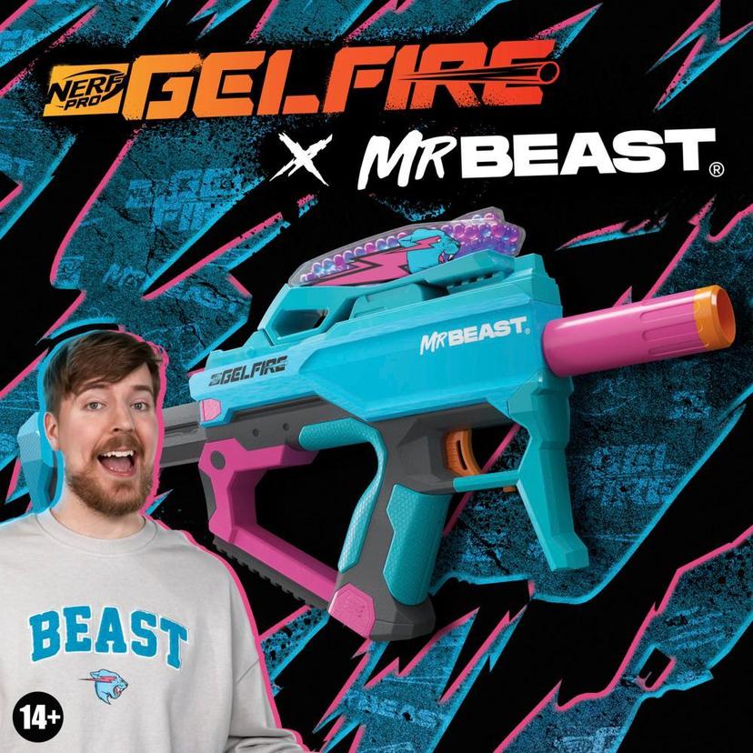 Nerf Pro Gelfire X MrBeast, blaster, 20 000 billes Gelfire, chargeur-trémie, pile rechargeable product image 1