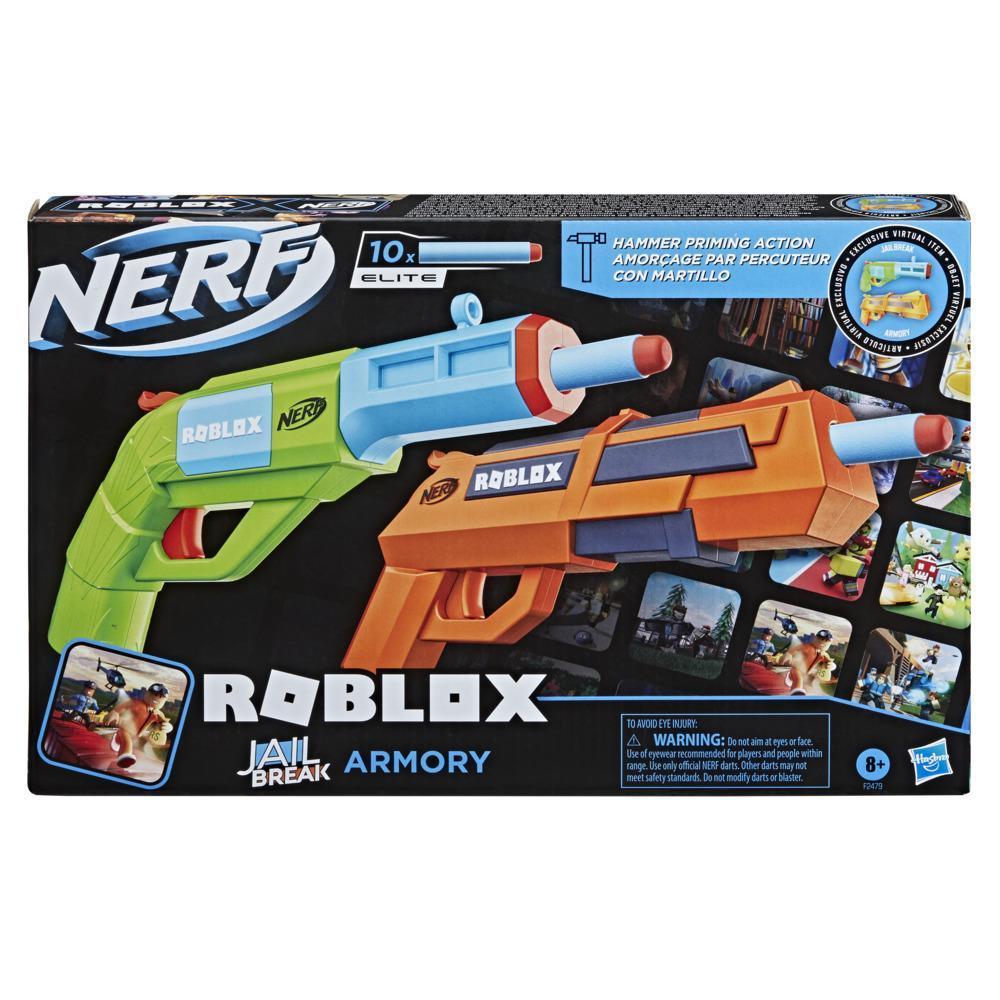 Nerf Roblox Jailbreak : Armory, inclut 2 blasters, 10 fléchettes Nerf, un code pour article virtuel dans le jeu product thumbnail 1