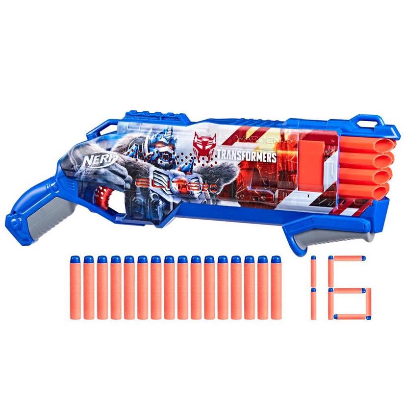 Nerf Transformers Optimus Primal, blaster à fléchettes en mousse, 16 fléchettes Nerf Elite, pour filles et garçons, dès 8 ans product image 1