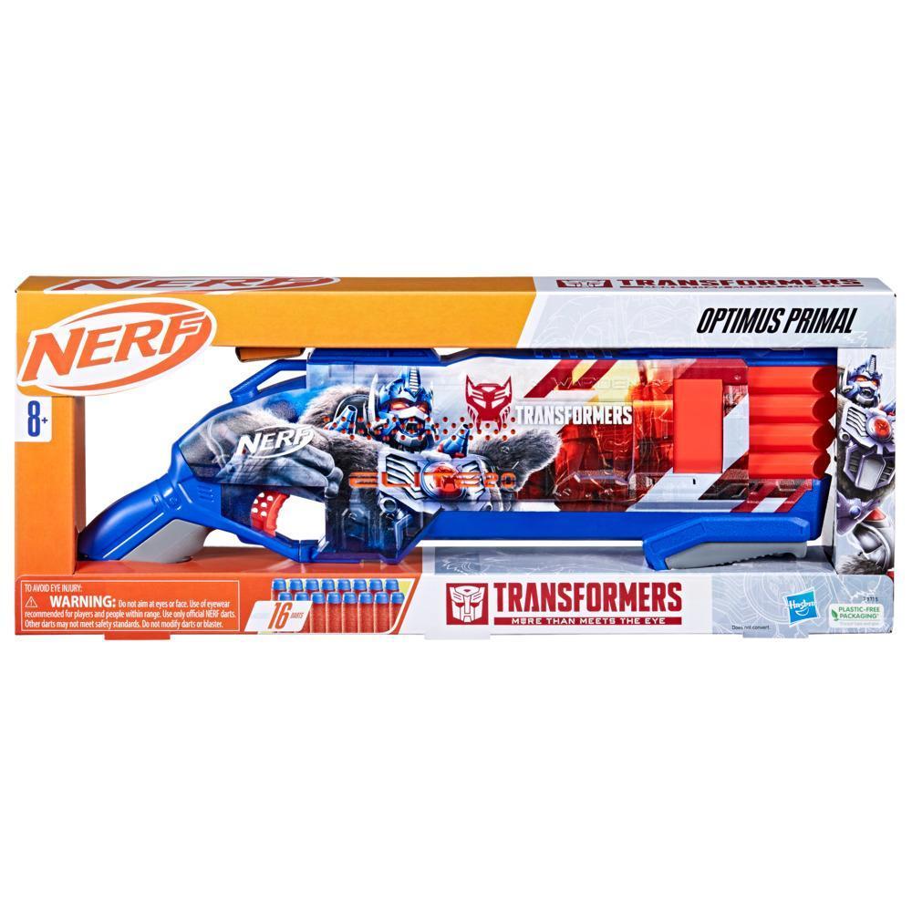 Nerf Transformers Optimus Primal, blaster à fléchettes en mousse, 16 fléchettes Nerf Elite, pour filles et garçons, dès 8 ans product thumbnail 1