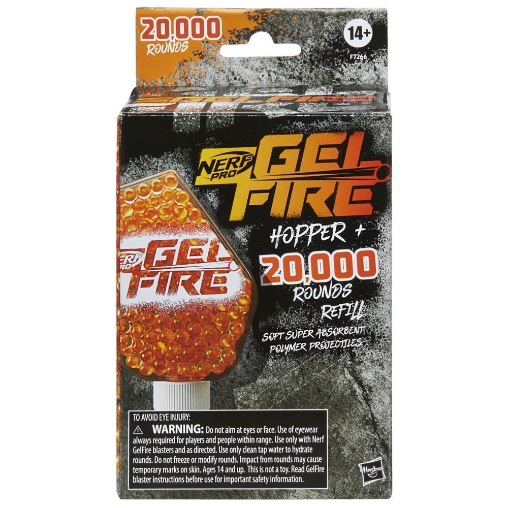 Nerf Pro Gelfire, recharge et chargeur-trémie, 20 000 billes Gelfire déshydratées, 1 chargeur-trémie 800 billes product thumbnail 1