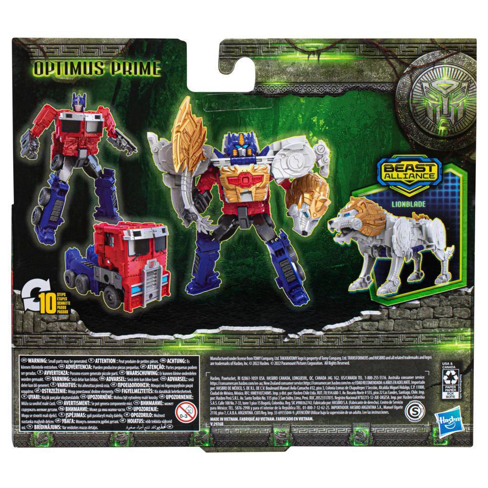 Transformers: Rise of the Beasts, Beast Alliance pack de 2 figurines Beast Combiners Optimus Prime et Lionblade product thumbnail 1