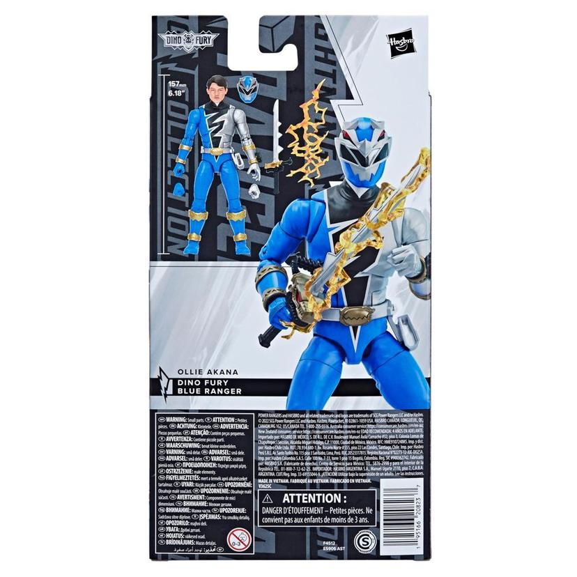 Power Rangers, Lightning Collection, Dino Fury, Ranger Bleu, figurine premium de collection de 15 cm avec accessoires product image 1