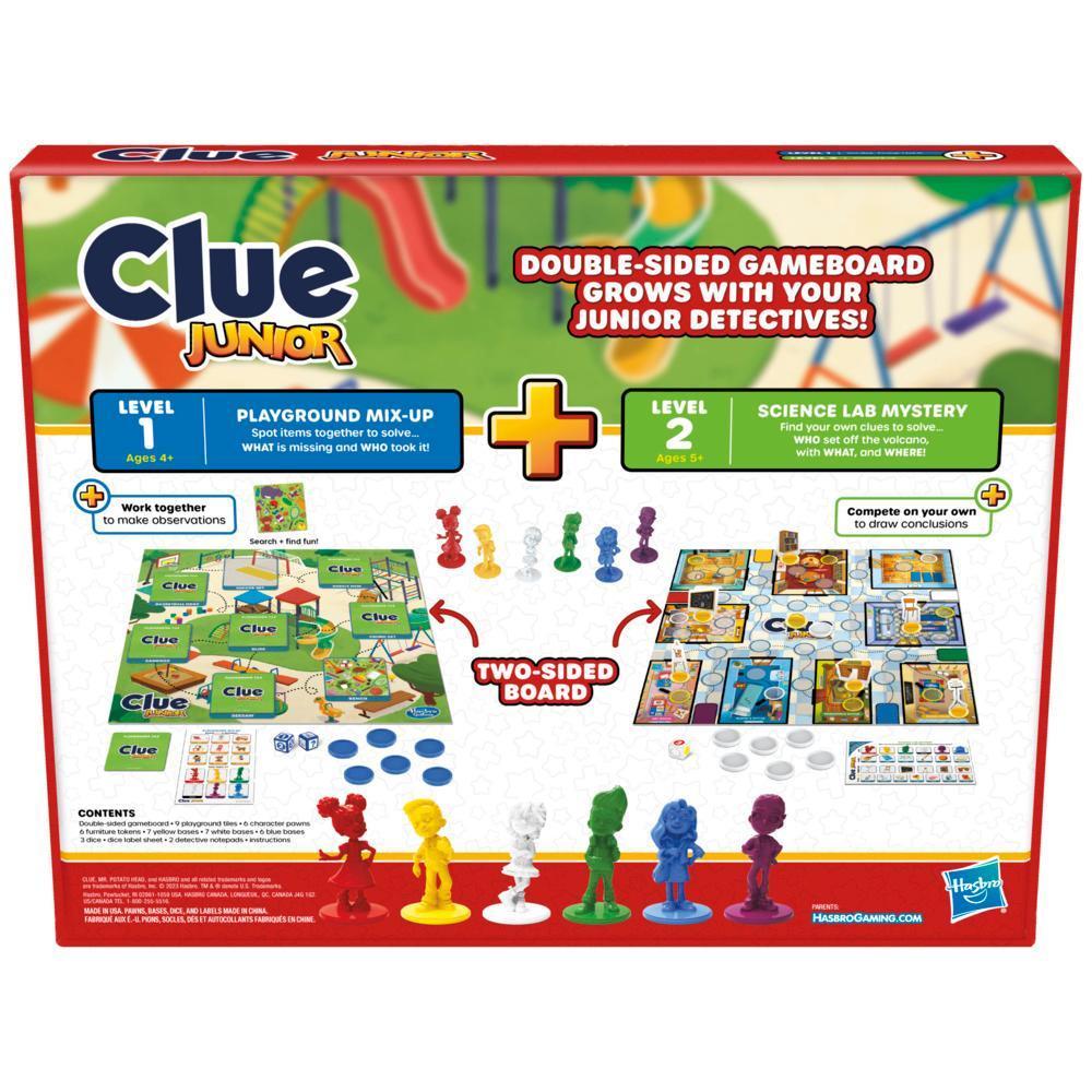 Clue Junior, plateau de jeu réversible, 2 jeux de plateau en 1, jeu d'enquête Clue, dès 4 ans product thumbnail 1