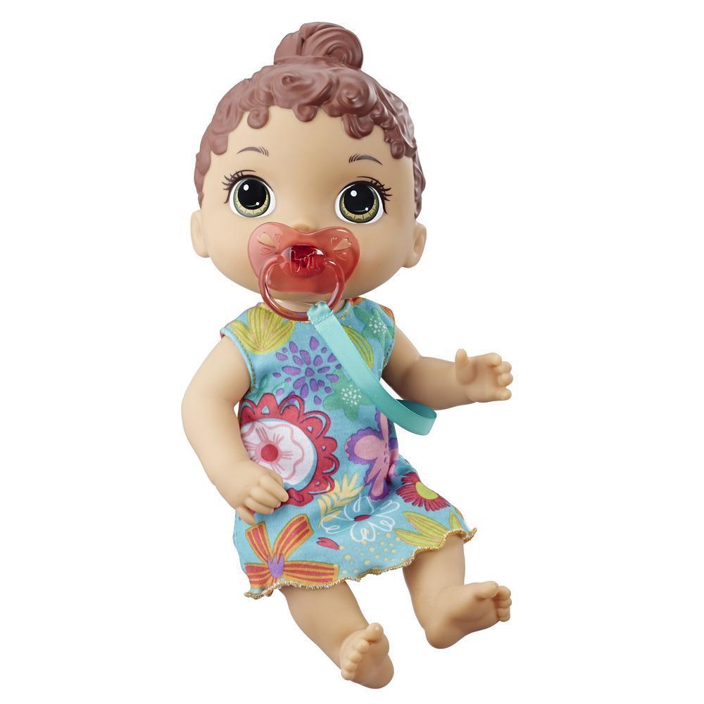 Baby Alive Baby Lil Sounds: Interactive Brown Hair Baby Doll for Girls and Boys Ages 3 and Up, Makes 10 Sound Effects, including Giggles, Cries, Baby Doll with Pacifier product thumbnail 1