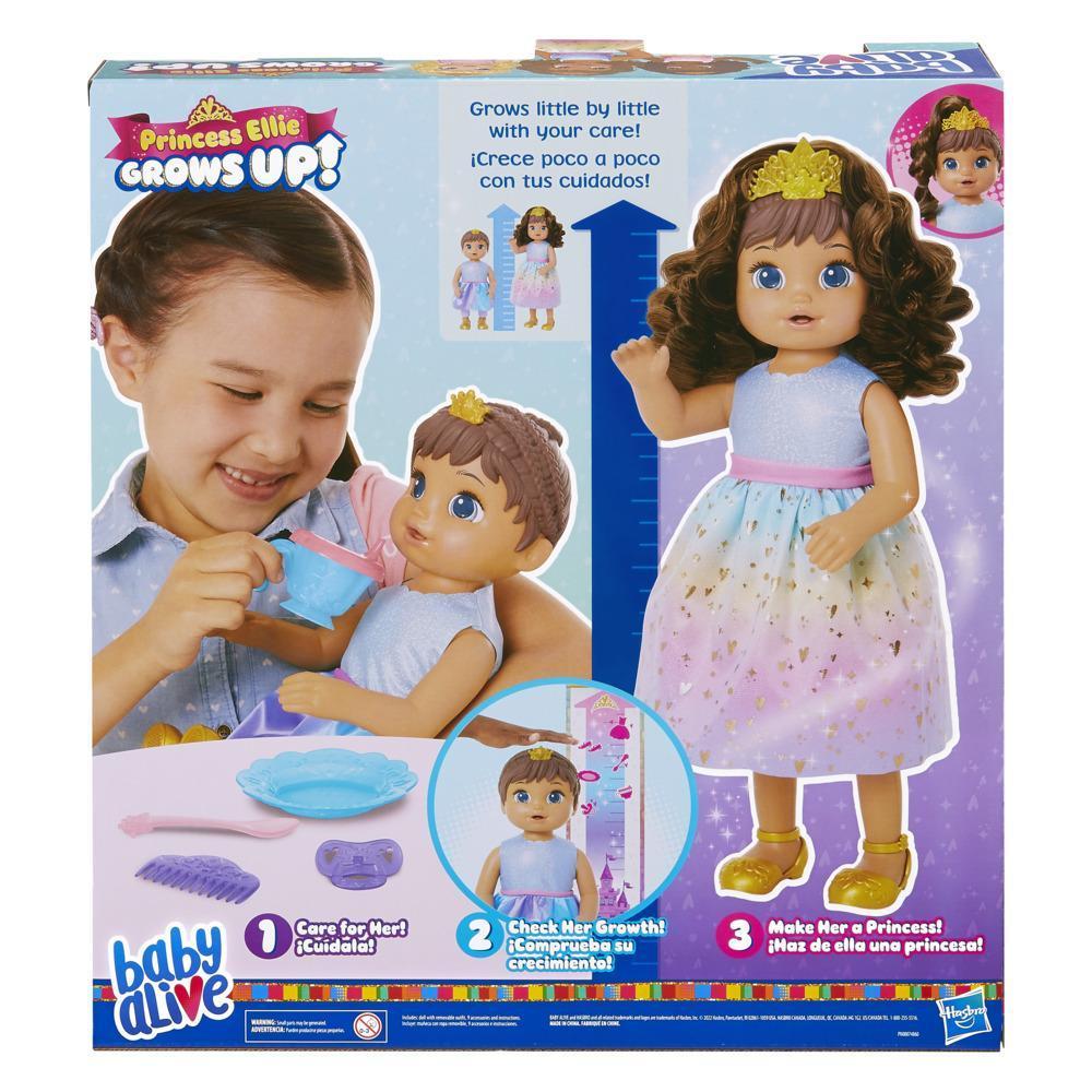 Boneca Baby Alive Princess Ellie Grows Up! Cabelos Castanhos, Bebê 45 cm que Cresce e Fala - F5237 - Hasbro product thumbnail 1