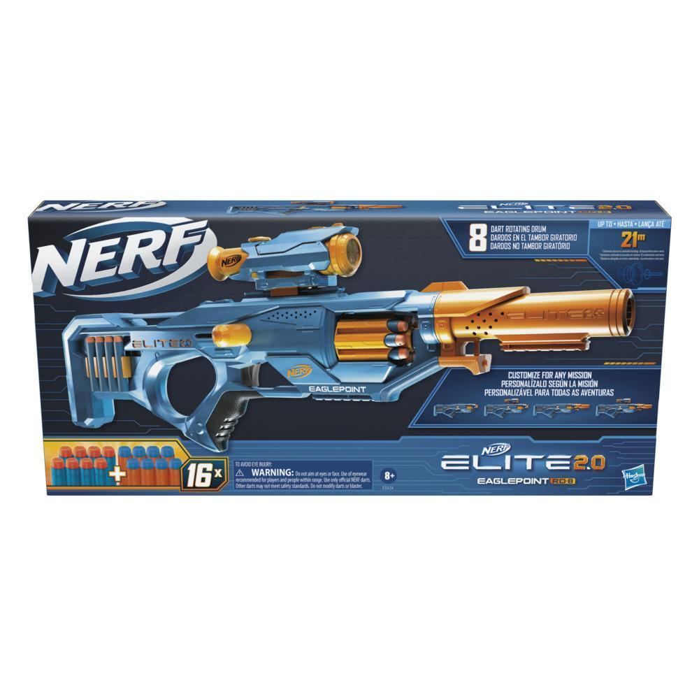 Lança Dardos Nerf Elite 2.0 Lançador Eaglepoint Rd-8, Mira Removível e Tubo Frontal - F0424 - Hasbro product thumbnail 1