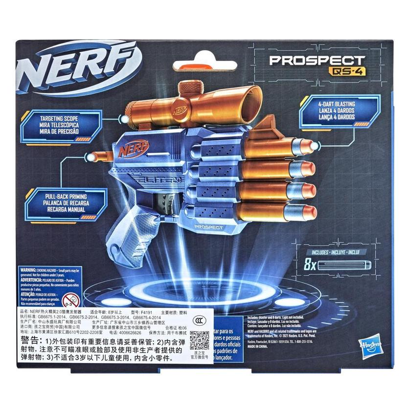 Lança Dardos Nerf Elite 2.0 Prospect QS-4, Lançador com Mira Acoplada e 8 Dardos - F4191 - Hasbro product image 1