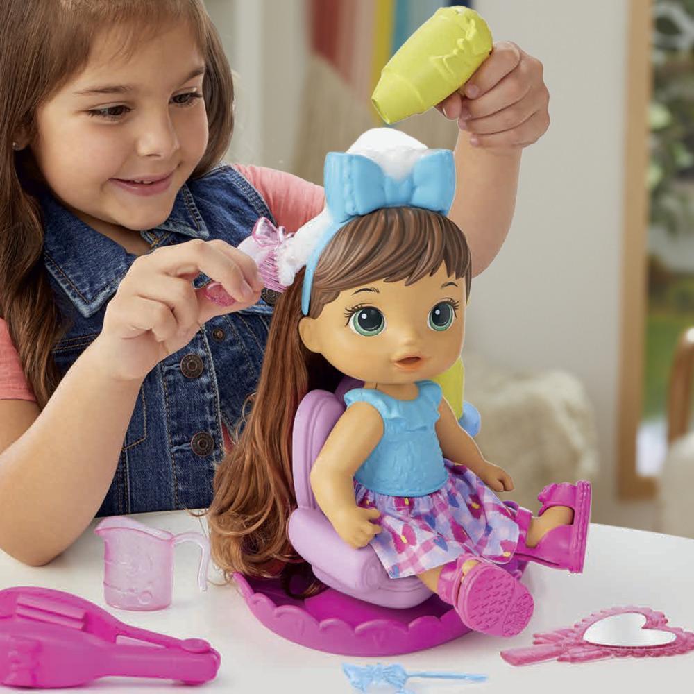 Boneca Baby Alive Sudsy Styling  Cabelos Castanhos, , Bebê 30 cm e Acessórios - F5113 - Hasbro product thumbnail 1