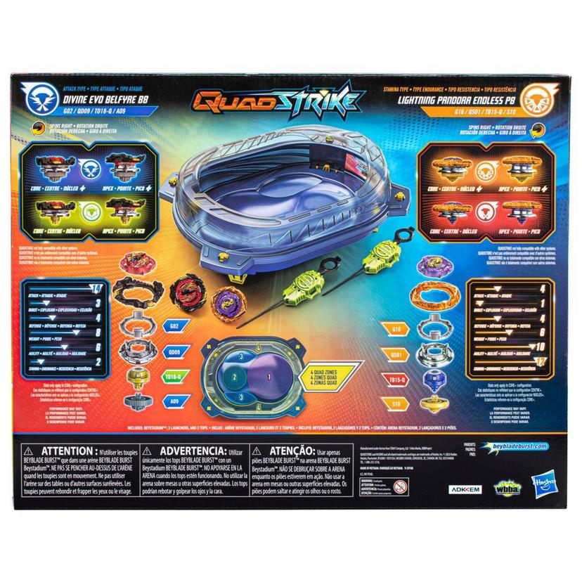 Conjunto Beyblade QuadStrike - Kit com Arena Thunder Edge Beystadium e 2 piões com lançador - F6781 - Hasbro product image 1