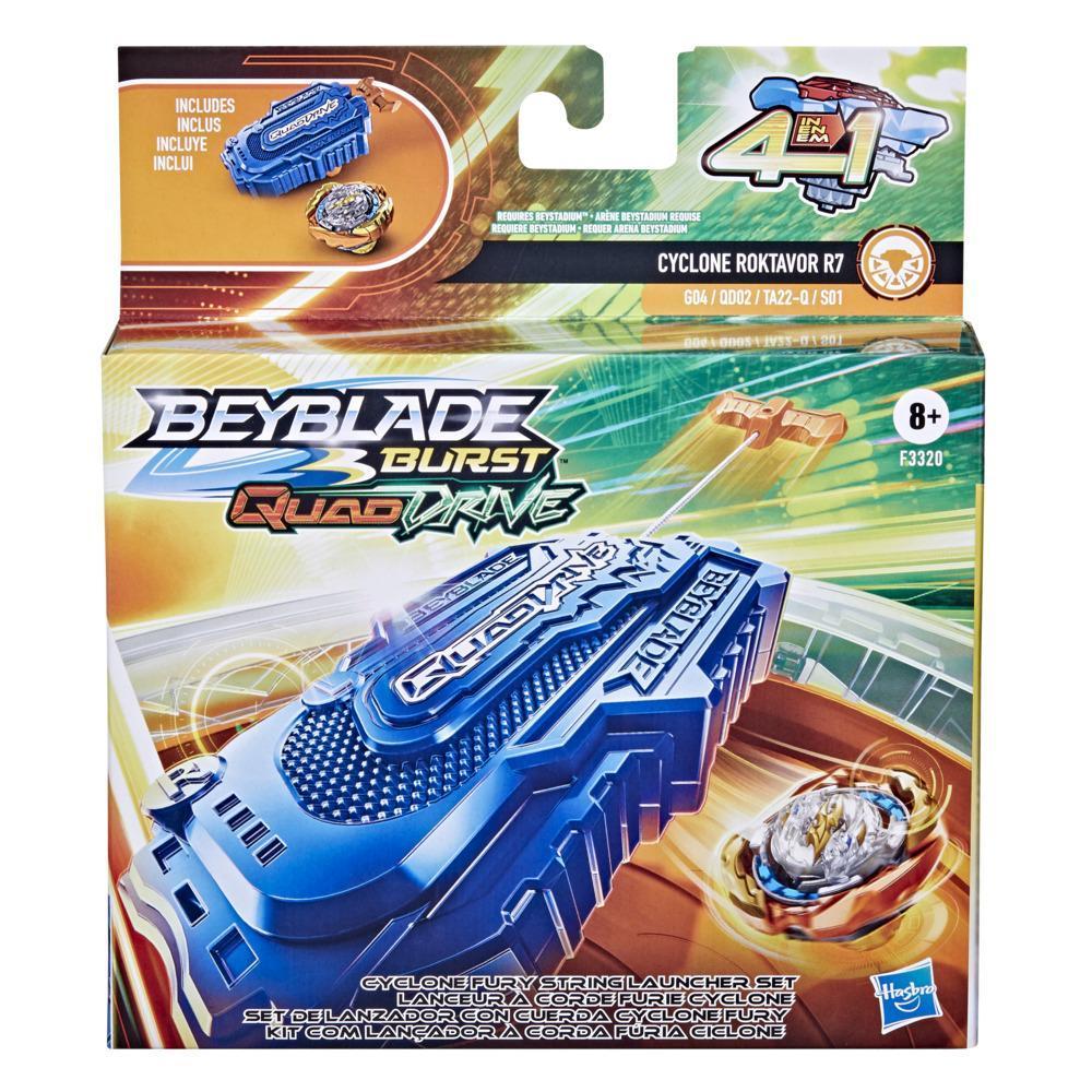 Kit com Pião e Lançador à Corda Beyblade Burst QuadDrive - Fúria Ciclone - F3320 - Hasbro product thumbnail 1