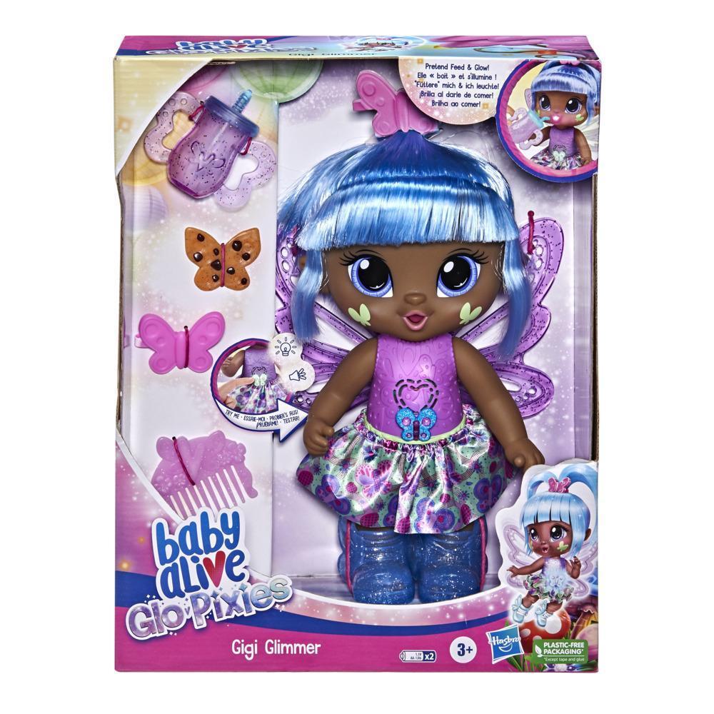 Baby Alive Glo Pixies, Boneca Fada de 26,5 cm que Brilha, com 20 Sons - Gigi Glimmer - F2594 - Hasbro product thumbnail 1