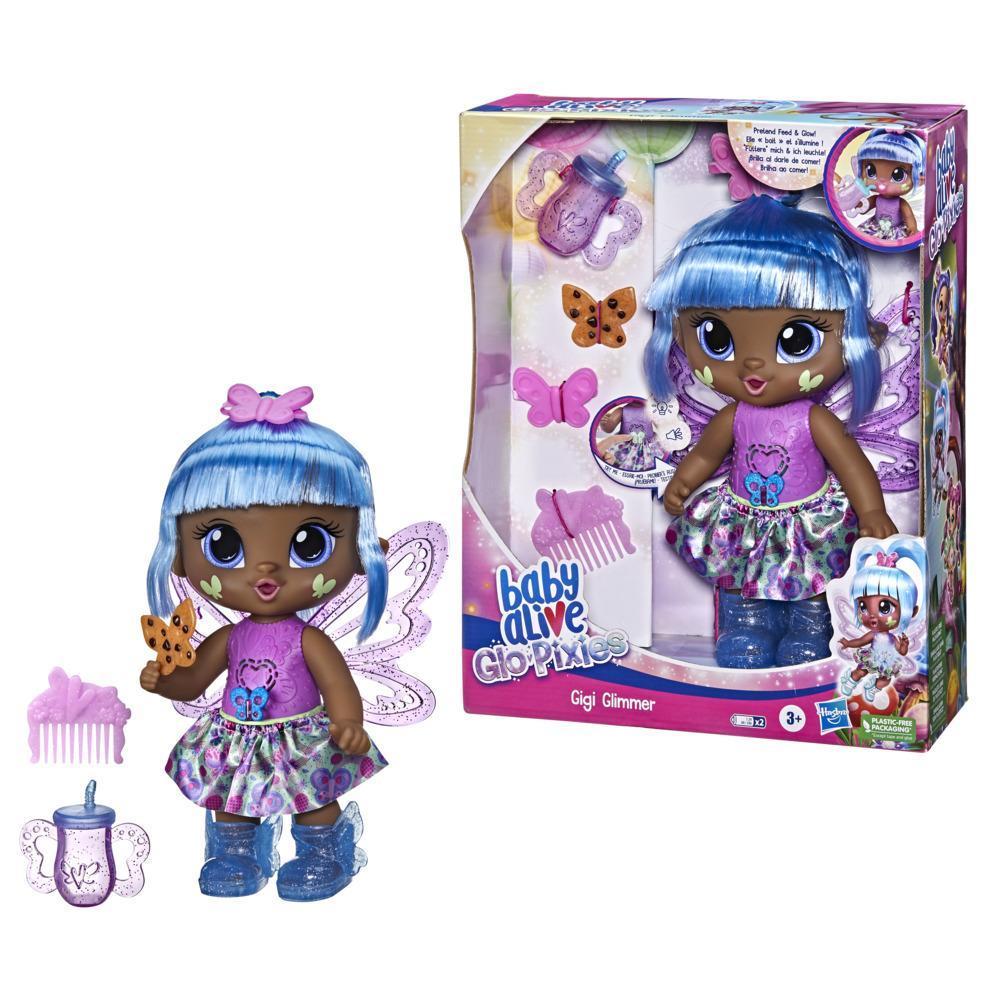 Baby Alive Glo Pixies, Boneca Fada de 26,5 cm que Brilha, com 20 Sons - Gigi Glimmer - F2594 - Hasbro product thumbnail 1