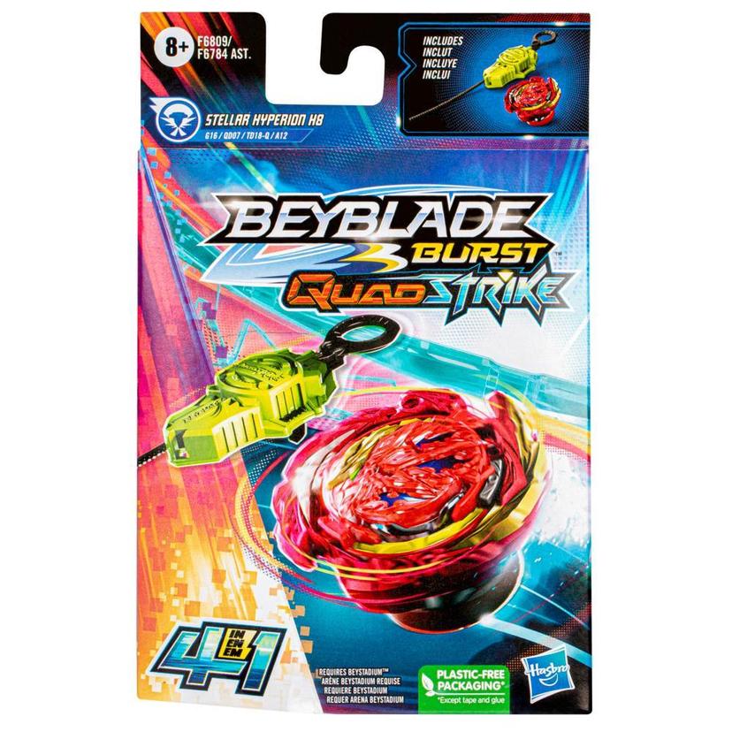 Jogo Pião Beyblade QuadDrive Kit Inicial com Pião e Lançador - Stellar Hyperion H8 - F6809 - Hasbro product image 1