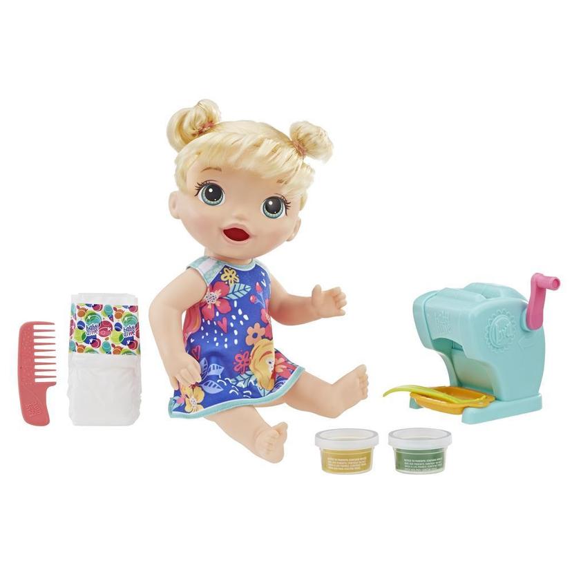淘氣寶貝零食造型： 會吃會「便便」的寶寶娃娃，隨附的配件包括製麵機和可重複使用的洋娃娃食物，以及適合 3 歲及以上女孩和男孩遊玩的娃娃 product image 1