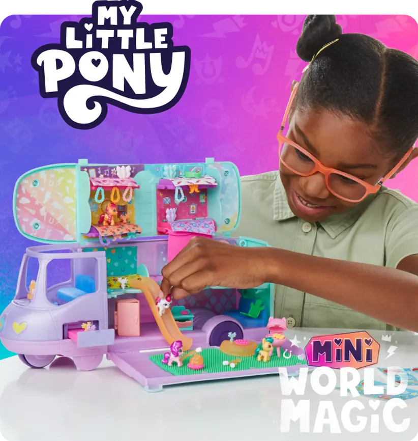 My Little Pony Mini World Magic-lekesett og campingvogn