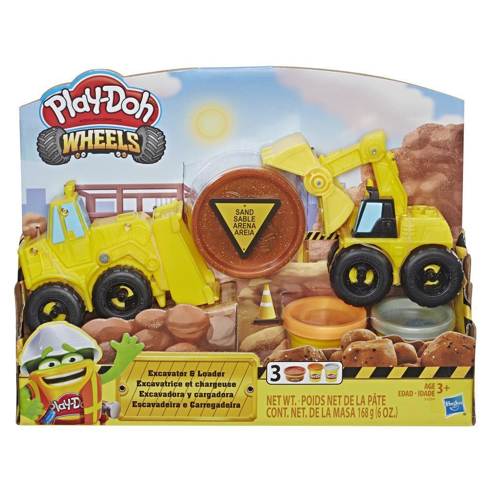 Play-Doh Wheels Φορτηγά Οχήματα Κατασκευών (Εκσκαφέας και Φορτωτής) με Μη-Τοξικό υλικό της Play-Doh Άμμος Πλαστοζυμαράκι με 2 Επιπλέον Χρώματα product thumbnail 1