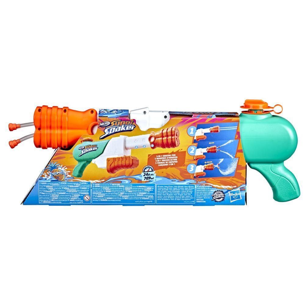 Nerf Super Soaker Hydro Frenzy Water Blaster, Wild 3-In-1 Soaking Fun, Adjustable Nozzle, 2 Water-Launching Tubes product thumbnail 1