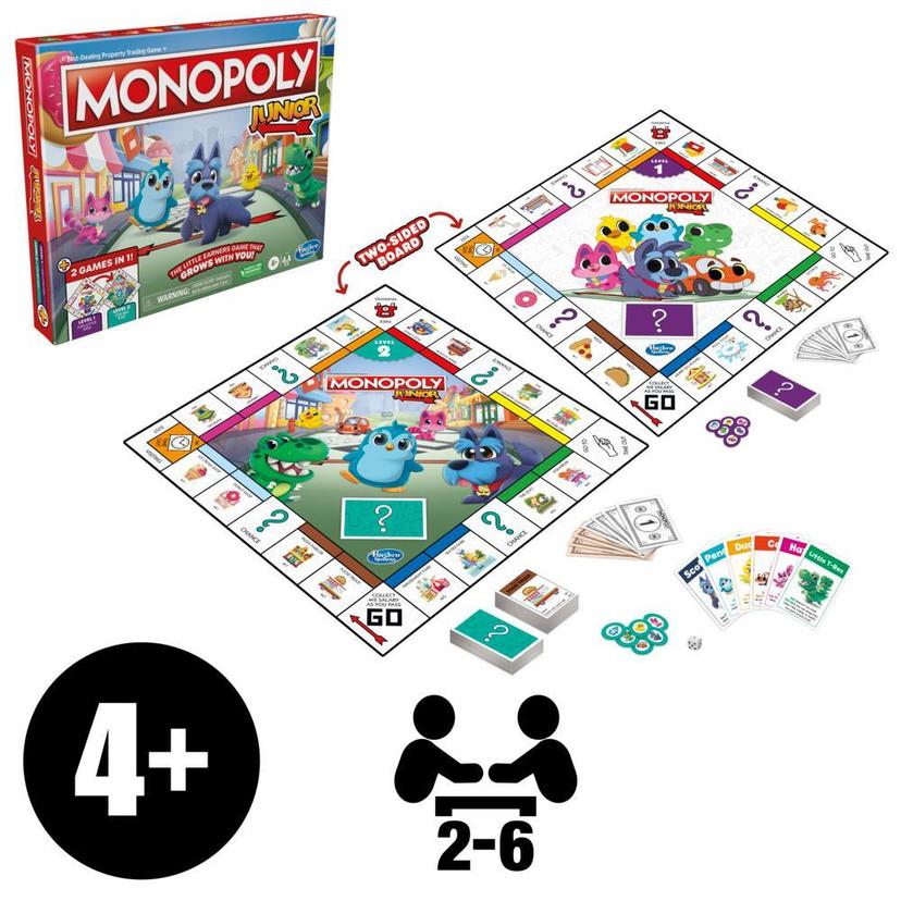 Monopoly Junior Board Game, 2-Sided Gameboard, 2 Games in 1, Monopoly Game for Ages 4+ product image 1