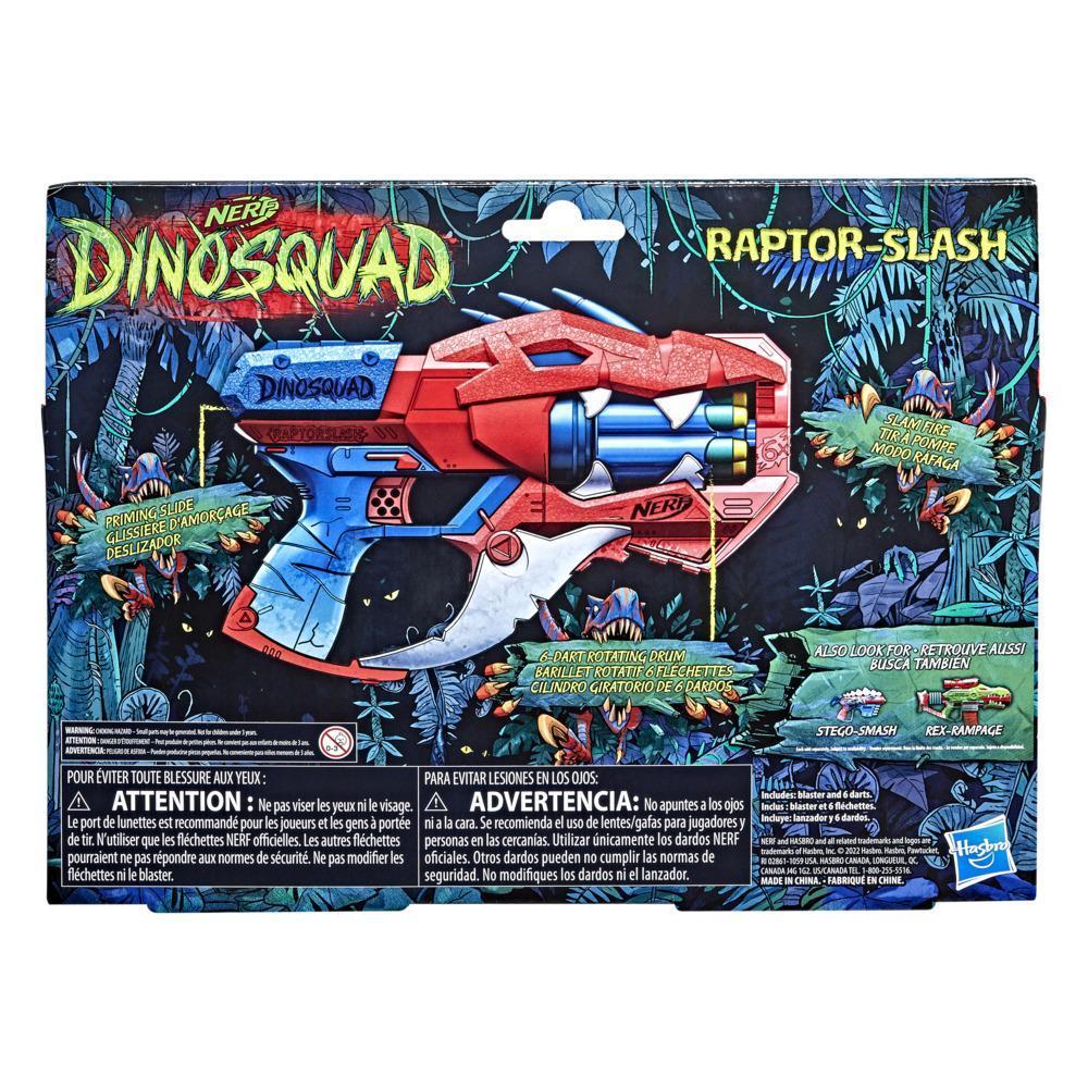 Nerf DinoSquad Raptor-Slash Dart Blaster, 6-Dart Rotating Drum, Slam Fire, 6 Nerf Darts, Velociraptor Dinosaur Design product thumbnail 1