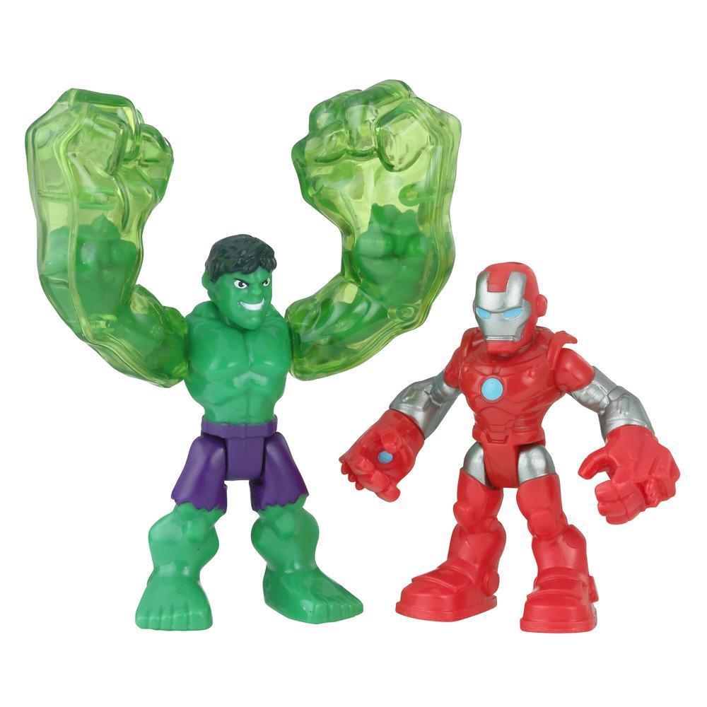 Playskool Heroes Marvel Super Hero Adventures 2-Pack, Collectible 2.5-Inch Hulk and Iron Man Action Figures product thumbnail 1