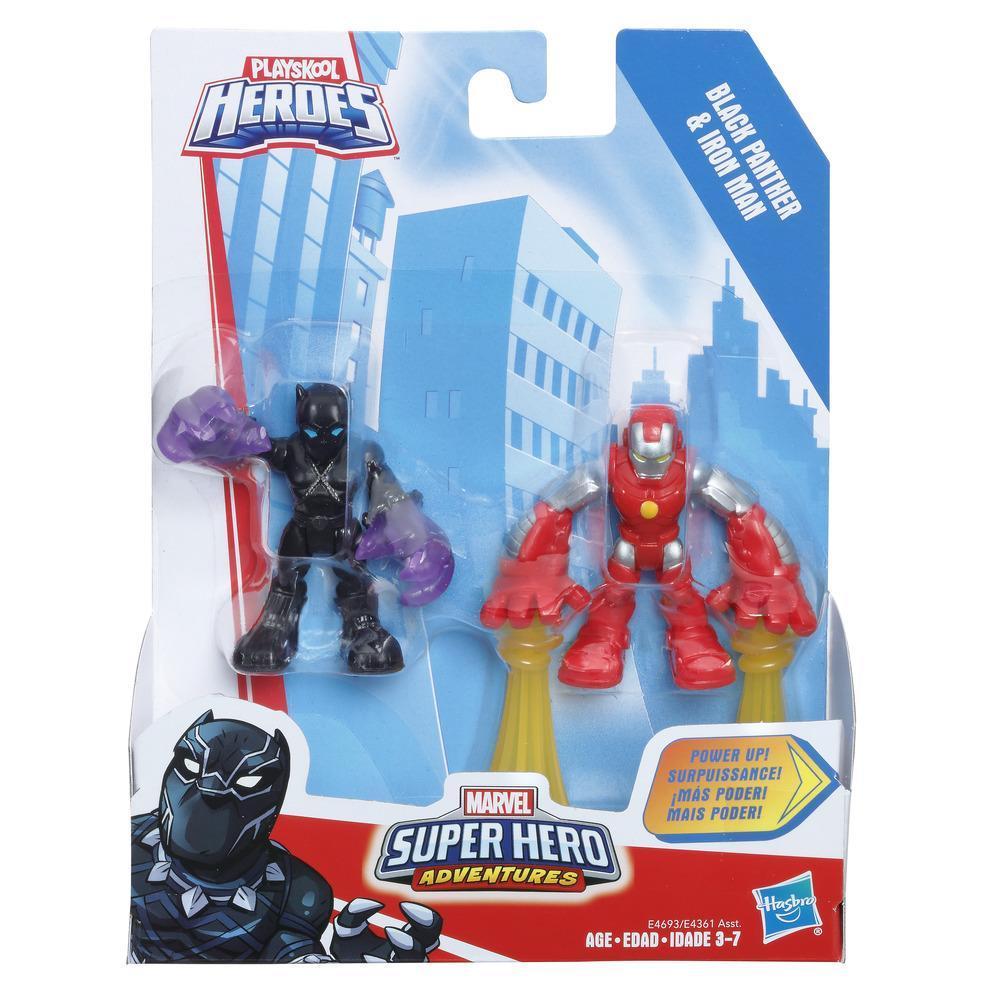 Playskool Heroes Marvel Super Hero Adventures 2-Pack, Collectible 2.5-Inch Black Panther and Iron Man Action Figures product thumbnail 1