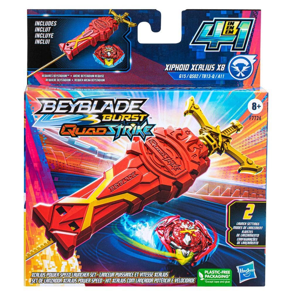 Beyblade Burst QuadStrike Xcalius Power Speed Launcher Pack, With
