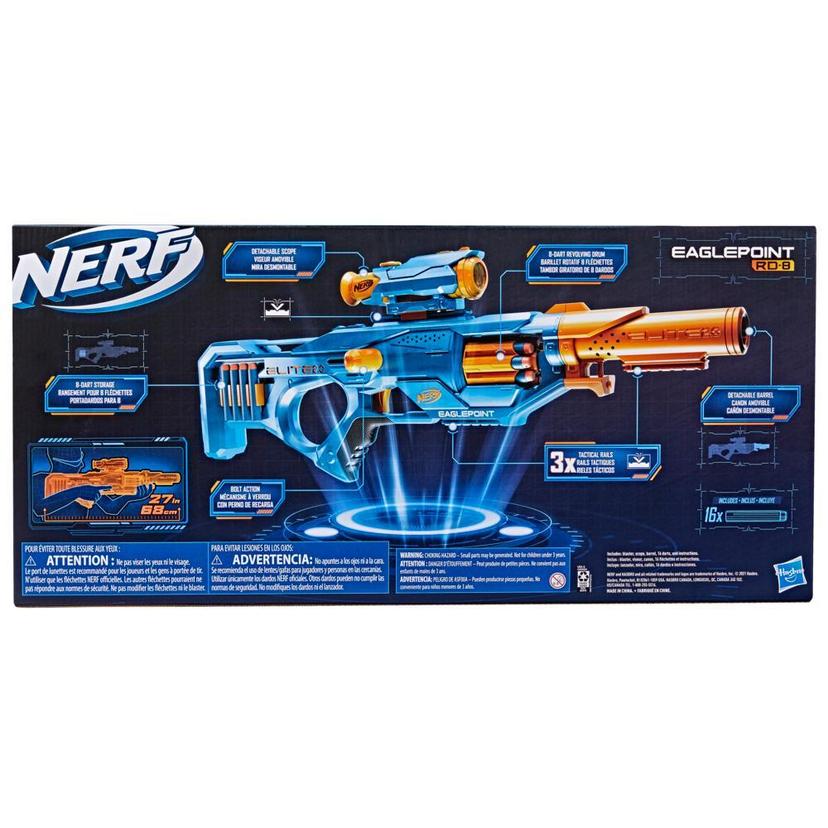 Nerf Elite 2.0 Eaglepoint RD-8 Blaster -- 8-Dart Drum, Detachable