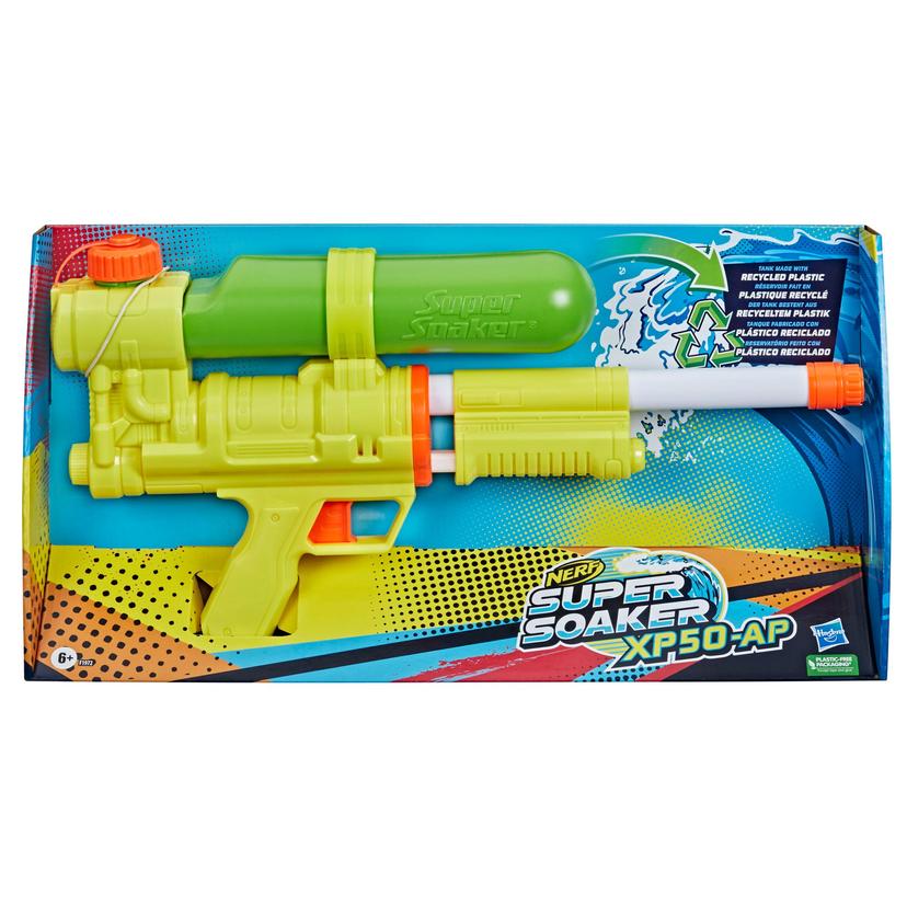 Nerf Super Soaker XP50-AP Water Blaster, Tank Made With Recycled Plastic, Air-Pressurized Water Blast - Nerf