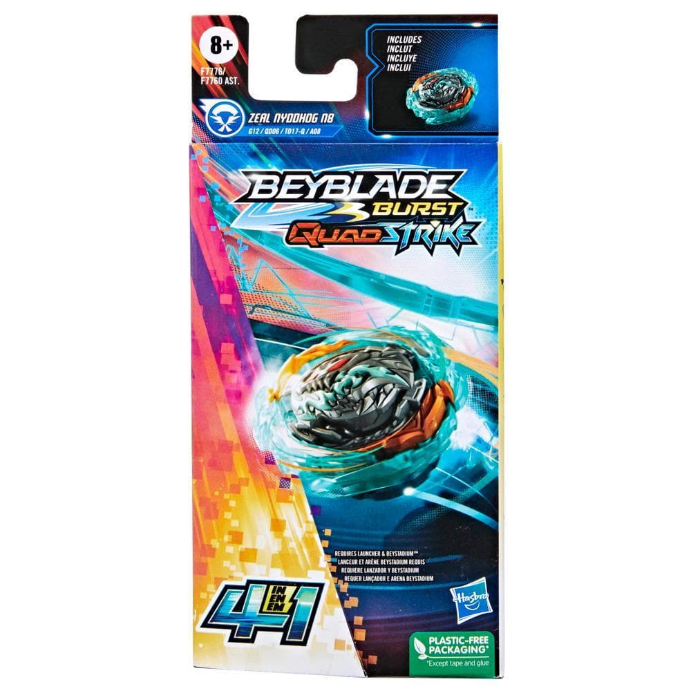 Beyblade Burst QuadStrike Zeal Nyddhog N8 Spinning Top Single Pack