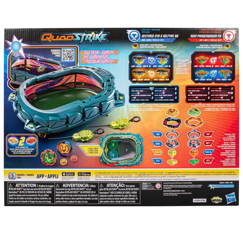 Beyblade Burst QuadStrike Light Ignite Battle Set, with Beyblade Stadium, 2  Spinning Tops, and 2 Beyblade Launchers, Toys for 8 Year Old Boys & Girls