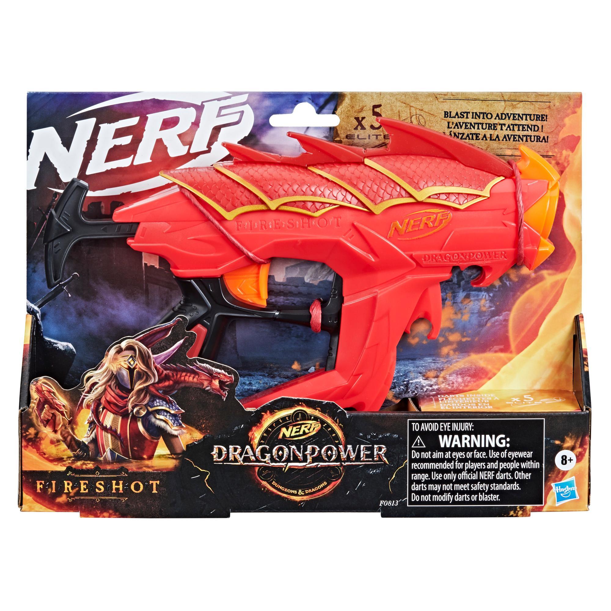 Nerf DragonPower Fireshot Dart Blaster, Inspired by Dungeons and Dragons, 5 Nerf Darts, 4-Dart Storage, Priming Handle product thumbnail 1