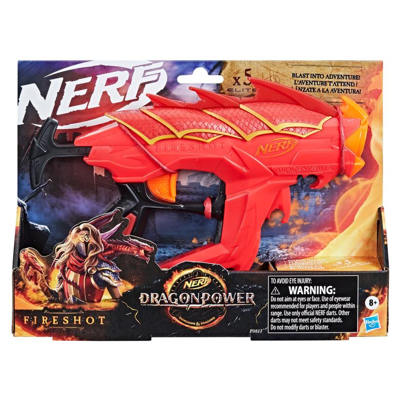 Nerf DragonPower Fireshot Dart Blaster, Inspired by Dungeons and Dragons, 5 Nerf Darts, 4-Dart Storage, Priming Handle product image 1