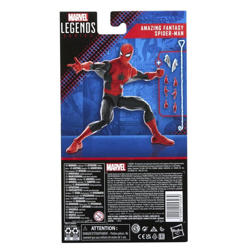 Marvel Legends Series Spider-Man 60th Anniversary Amazing Fantasy Spider-Man  6-Inch Action Figures, 9 Accessories - Marvel