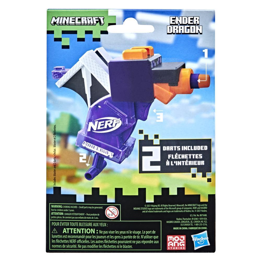 Nerf MicroShots Minecraft Ender Dragon Mini Blaster, Minecraft Dragon Mob Design, Includes 2 Official Nerf Elite Darts product thumbnail 1