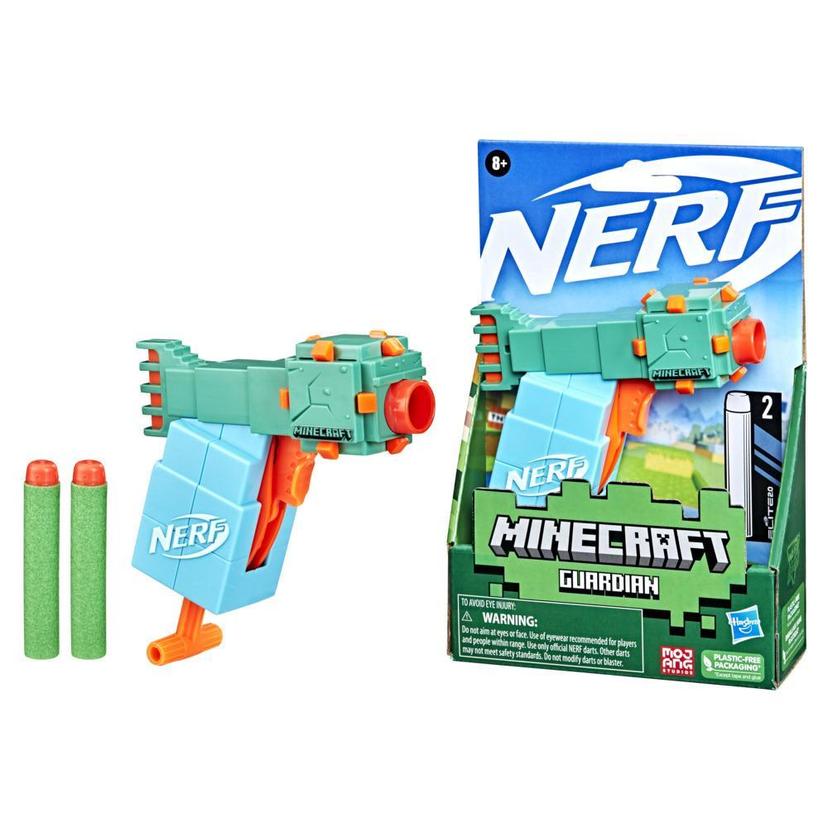 Nerf MicroShots Minecraft Guardian Mini Blaster, Minecraft Guardian Mob Design, Includes 2 Official Nerf Elite Darts product image 1