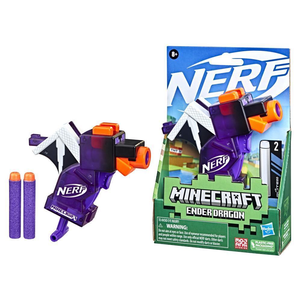 Nerf MicroShots Minecraft Ender Dragon Mini Blaster, Minecraft Dragon Mob Design, Includes 2 Official Nerf Elite Darts product thumbnail 1