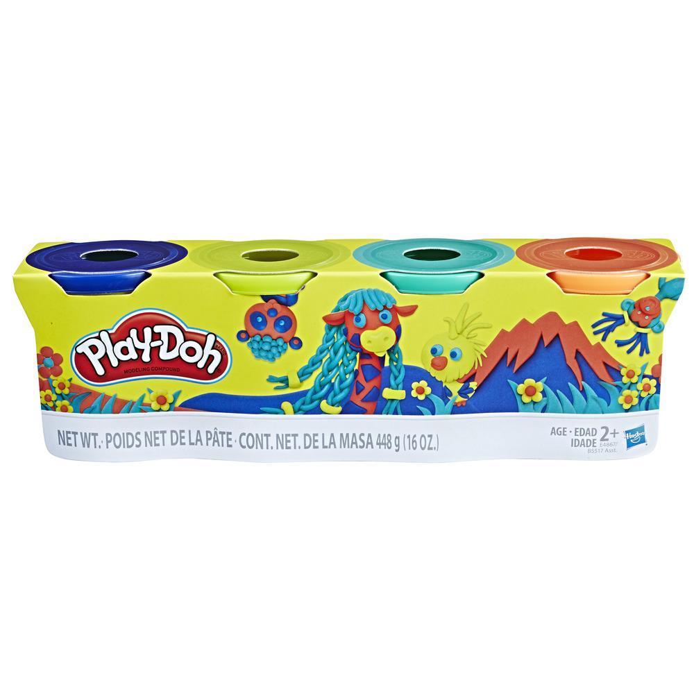 Play-Doh 4 potes de massa Cores Fortes atóxico, 116 g cada um product thumbnail 1