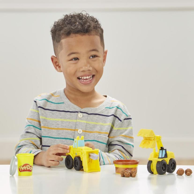 Play-Doh Wheels Excavator and Loader Toy Construction Trucks with Non-Toxic Play-Doh Sand Buildin' Compound Plus 2 Additional Colors product image 1