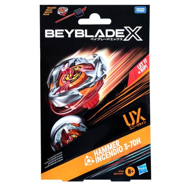Beyblade X Hammer Incendio 3-70H UX Starter Pack Top and Launcher ...